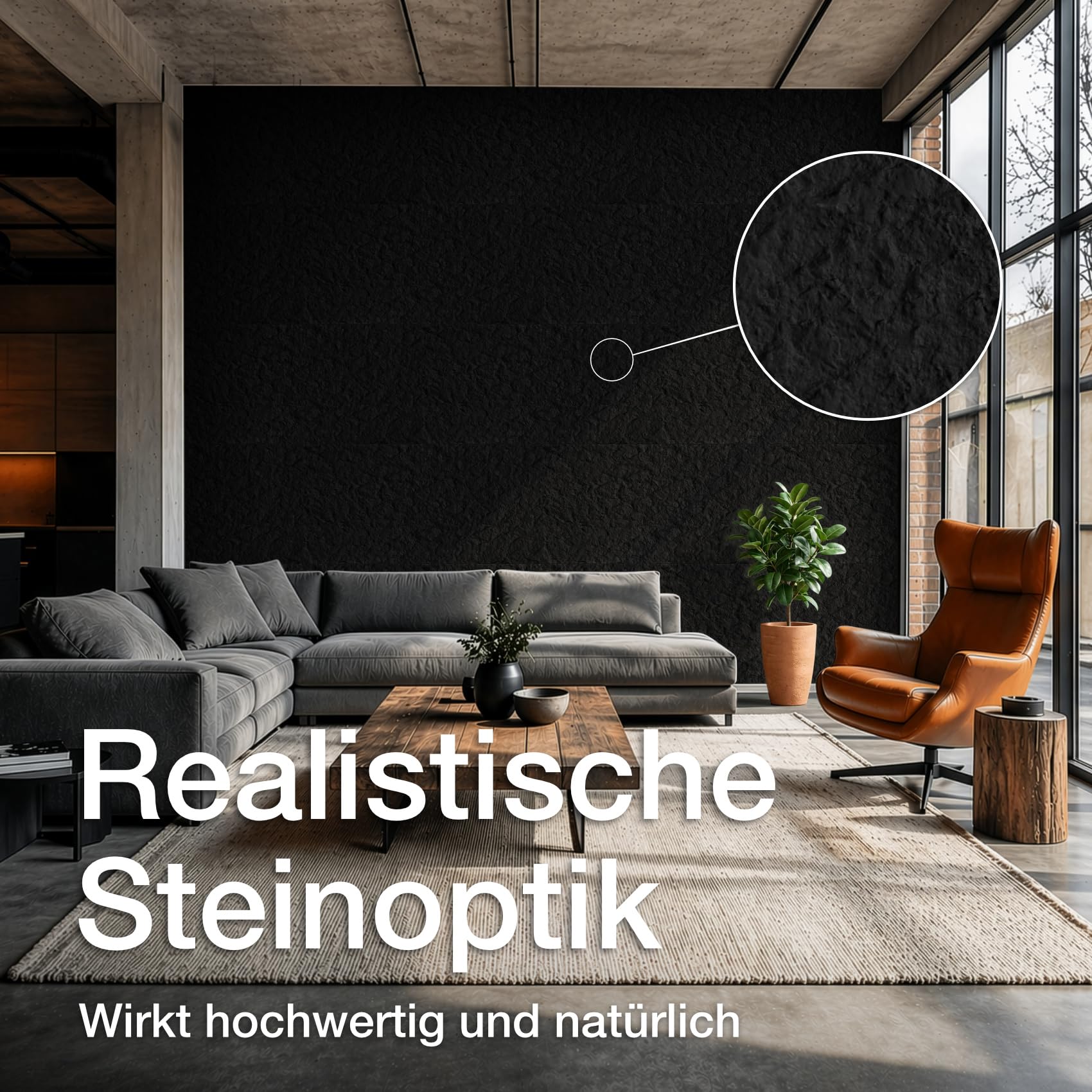 HEXIM Wandpaneele Steinoptik 2 Stück 120x60cm – Felswand PU Wandverkleidung, Täuschend echte Bruchstein 3D Paneele für Wohnzimmer – 2cm starke Stone Steinplatte weiß (1,44m² White)