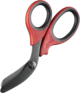 xShear® 7.5” Extreme Duty Trauma Shears - Black Titanium Coated Blades, The perfect scissors for the Paramedic, EMT, Nurse or any Emergency Healthcare Provider (Red/Black)
