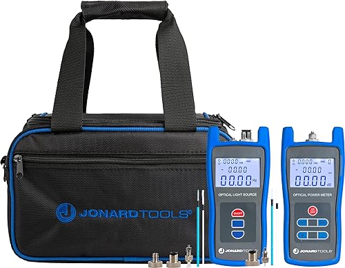 Jonard Tools FPL-5050 Medidor de potencia de fibra y kit de fuente de luz óptica (-50 a +26 dBm, modo único)