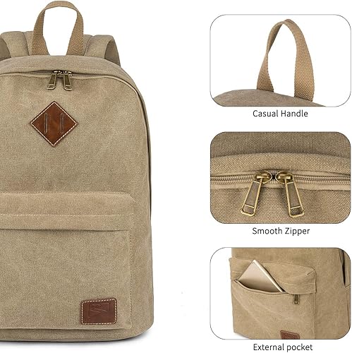 Miniatura 10 de seemeroad Mochila de lona para laptop, mochila duradera, bolsa de viaje para hombre y mujer, Turquesa, Joven