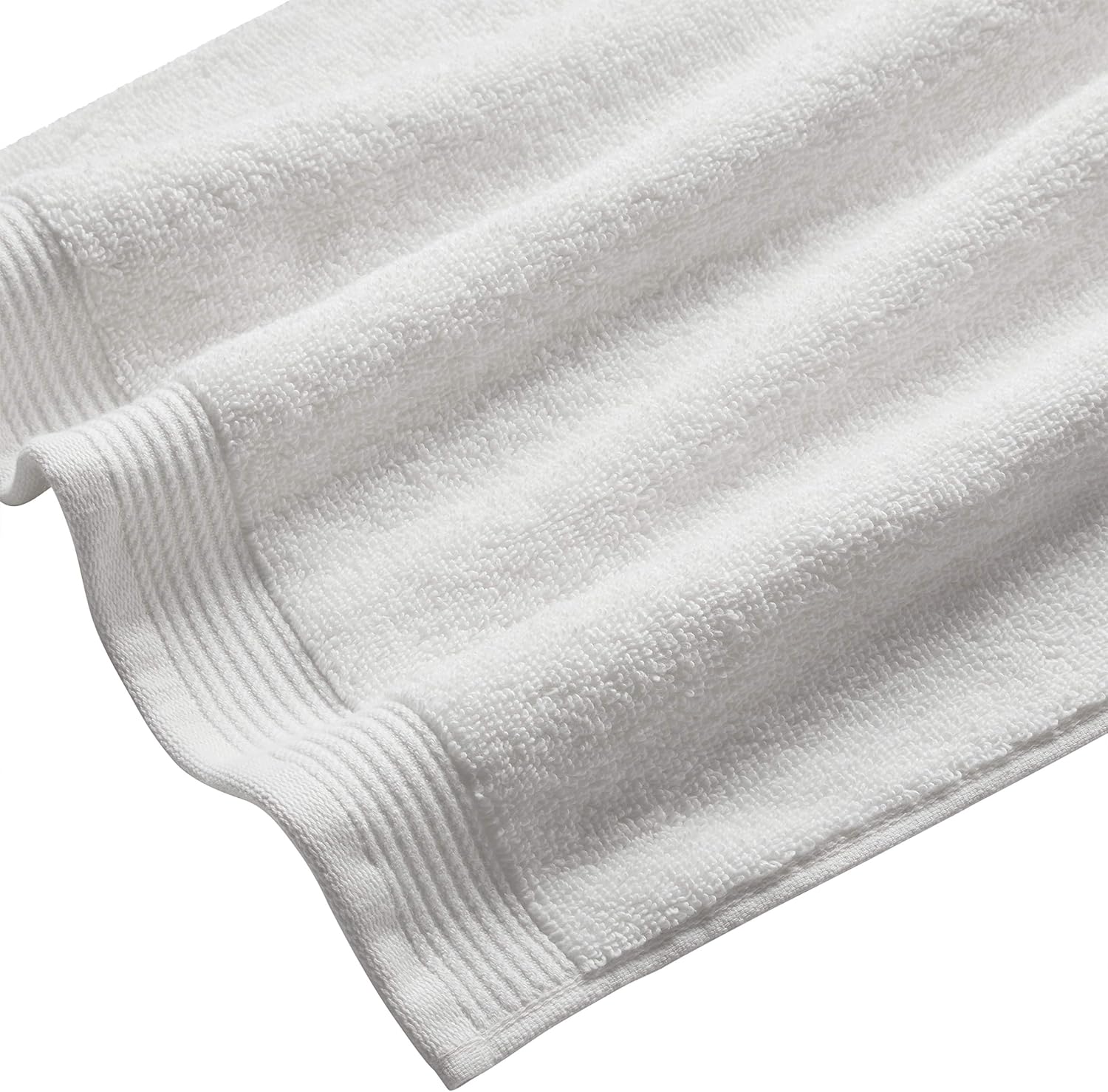 Amazon Brand – Stone & Beam Organic Cotton Hand Towel Set, Set of 2, White