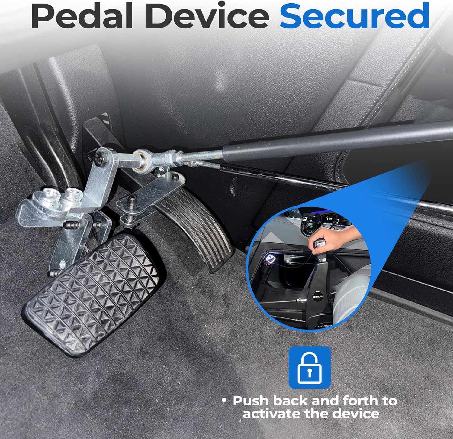 Handicap Drivers Fixed Hand Controls Permanent Device, Driving Hand Controls Car Pedal Assist Controls（Highly Adaptable Version）
