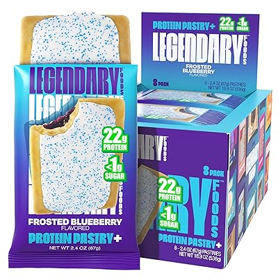 Legendary Foods 22g Protein Pastry 0g Added Sugar, Low Carb, Gluten Conscious, Keto Snack, Ideal for Glucose Management, Includes Whey Protein Isolate, 8 Pack Frosted Cinnamon