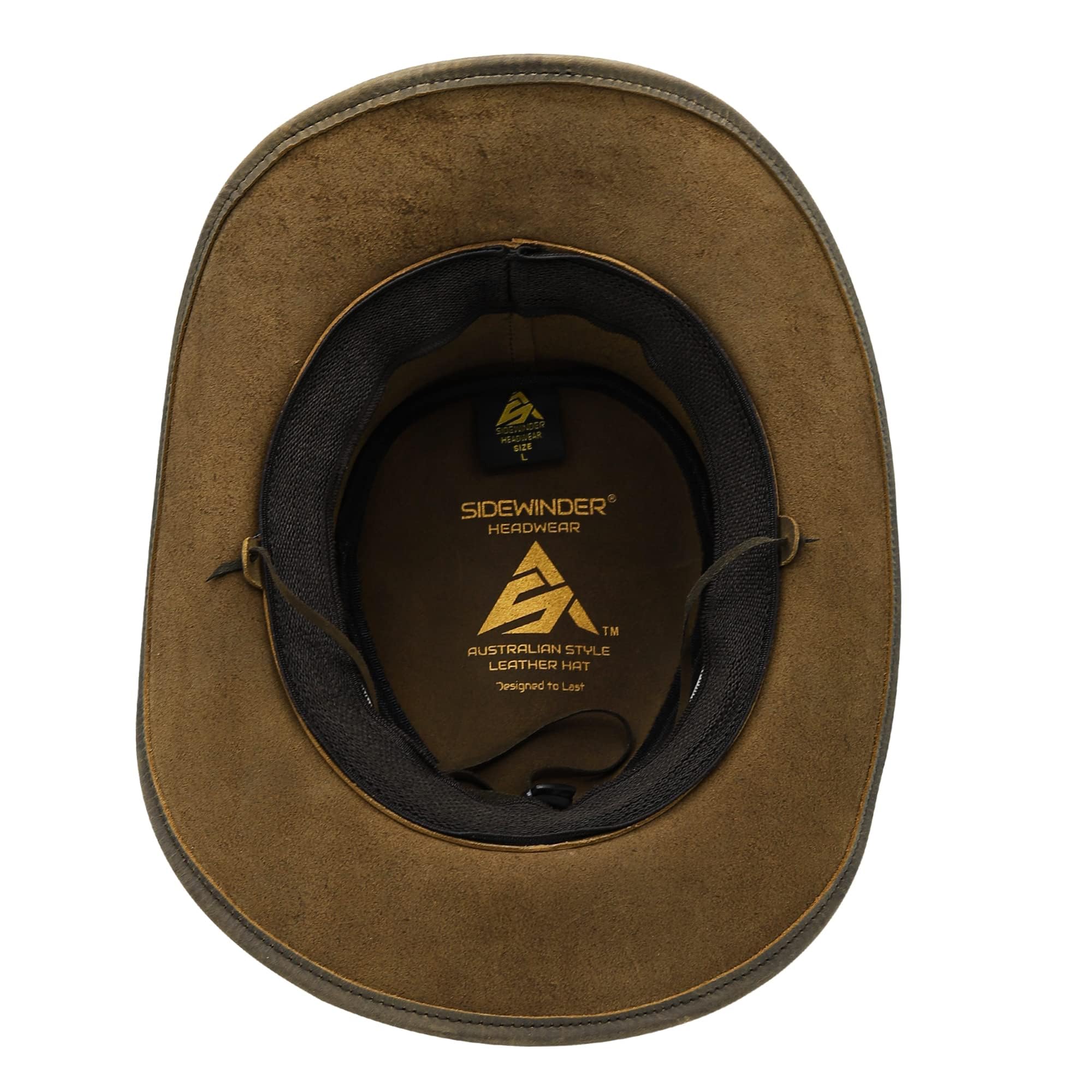 Sidewinder Sombrero de Vaquero Durable Jungle Grain Leather Unisex Adulto para Hombres Shapeable Outback Western Style Wide Brim