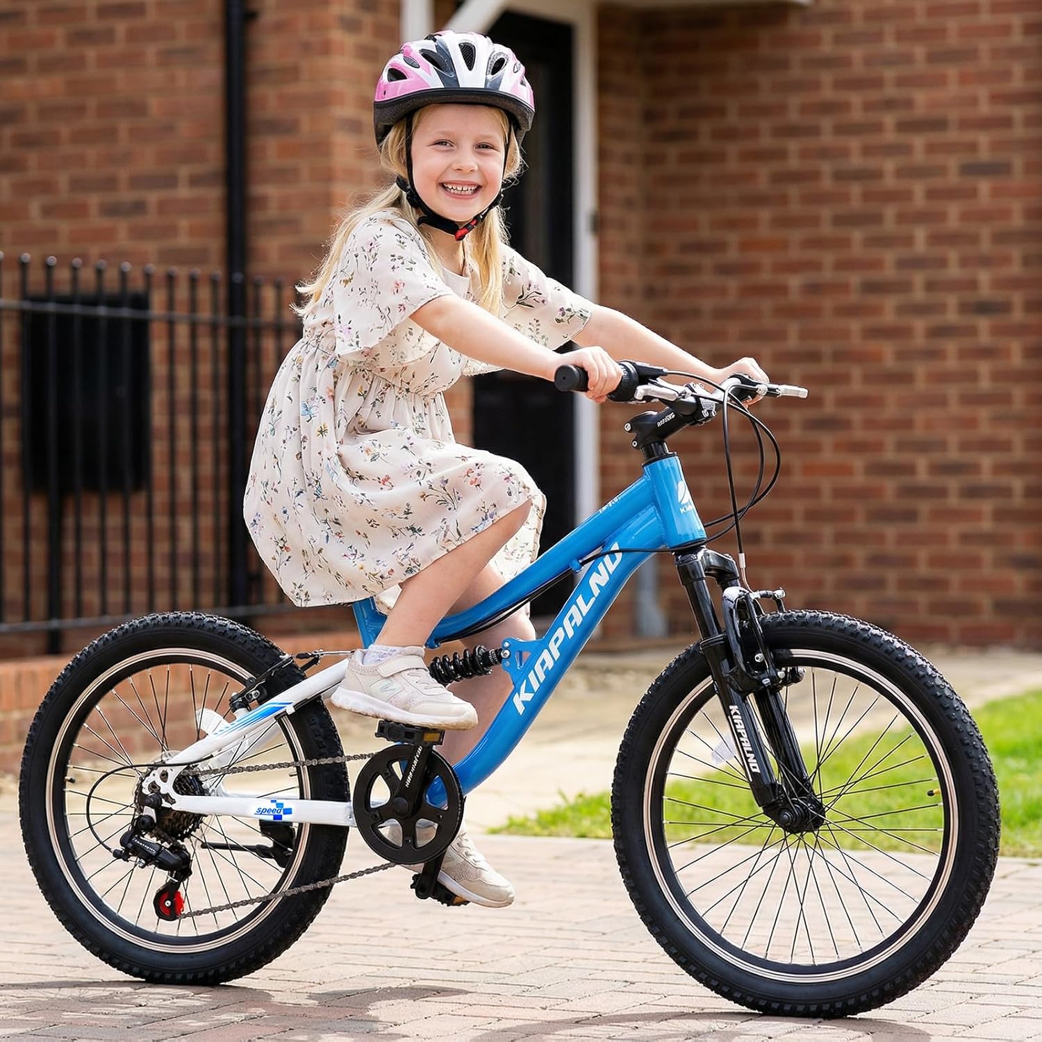 20 Inch Mountain Bike, 7-Speed Adult Dual-Suspension Mountain Bicycle with Sturdy Steel Frame, Excellent Twist Shifting, Dual Handbrake & Adjustable Seat for Men Women