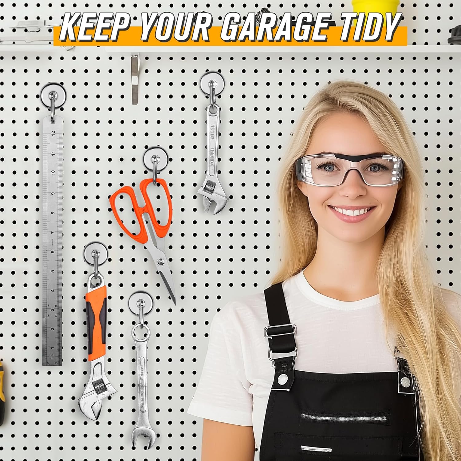 VNDUEEY Strong Magnetic Hooks, 150Lbs 4 Pack Neodymium Grade-52 Magnet Hooks Heavy Duty, Magnets with Swivel Carabiner Hook for Hanging, Cruise, Garage, Refrigerator, Kitchen, Office, Home