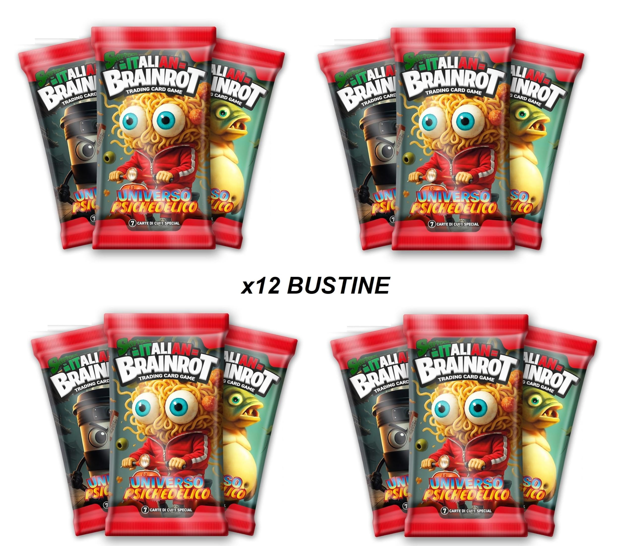 Album Skifidol Italian Brainrot mix psychédélique - Trading Card Game - Jeu de cartes à collectionner + boîte de 24 sachets cartes + porte-clés sifflet