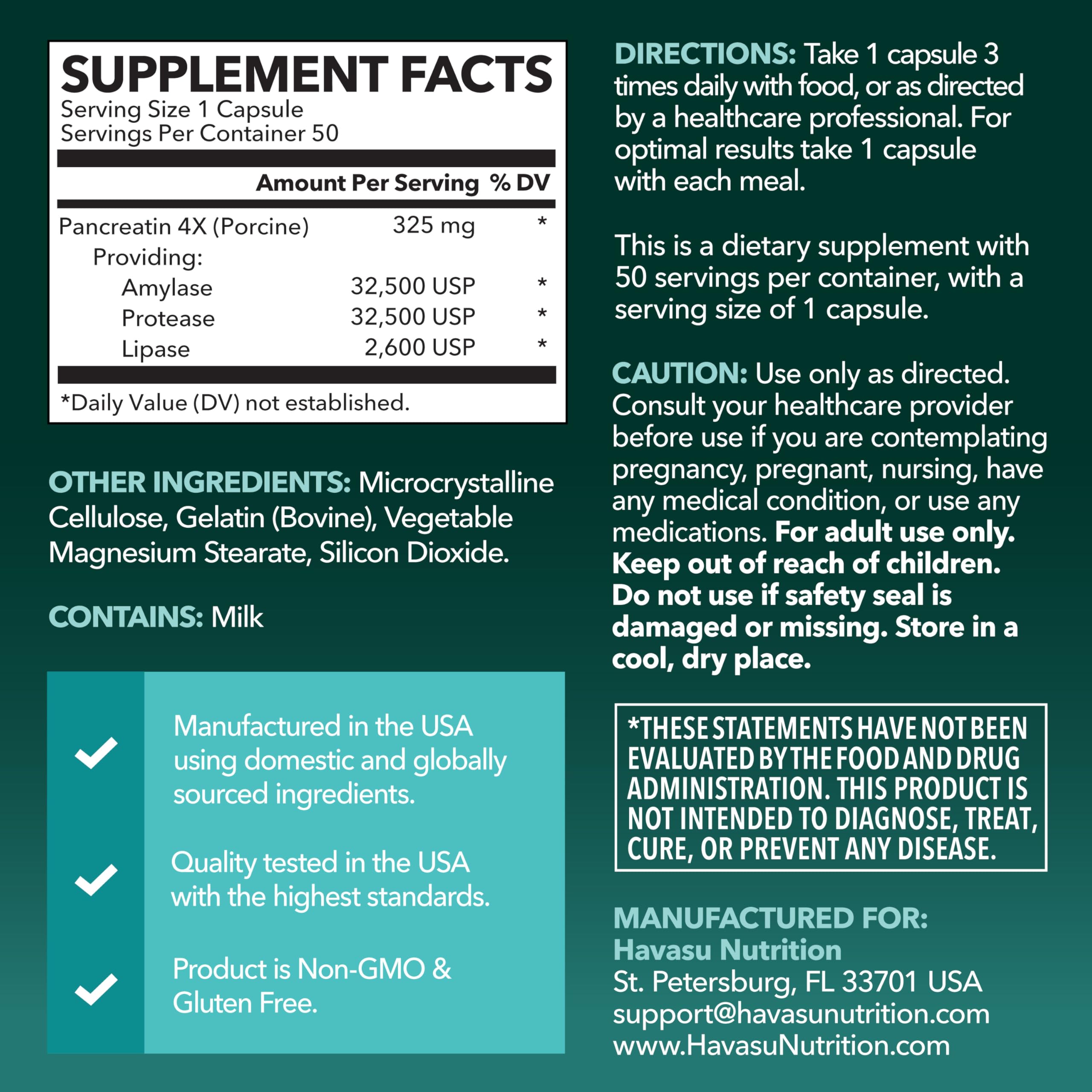 Pancreatic Enzymes Capsules for Digestive Health Support, 50 Servings — Amazon image 2