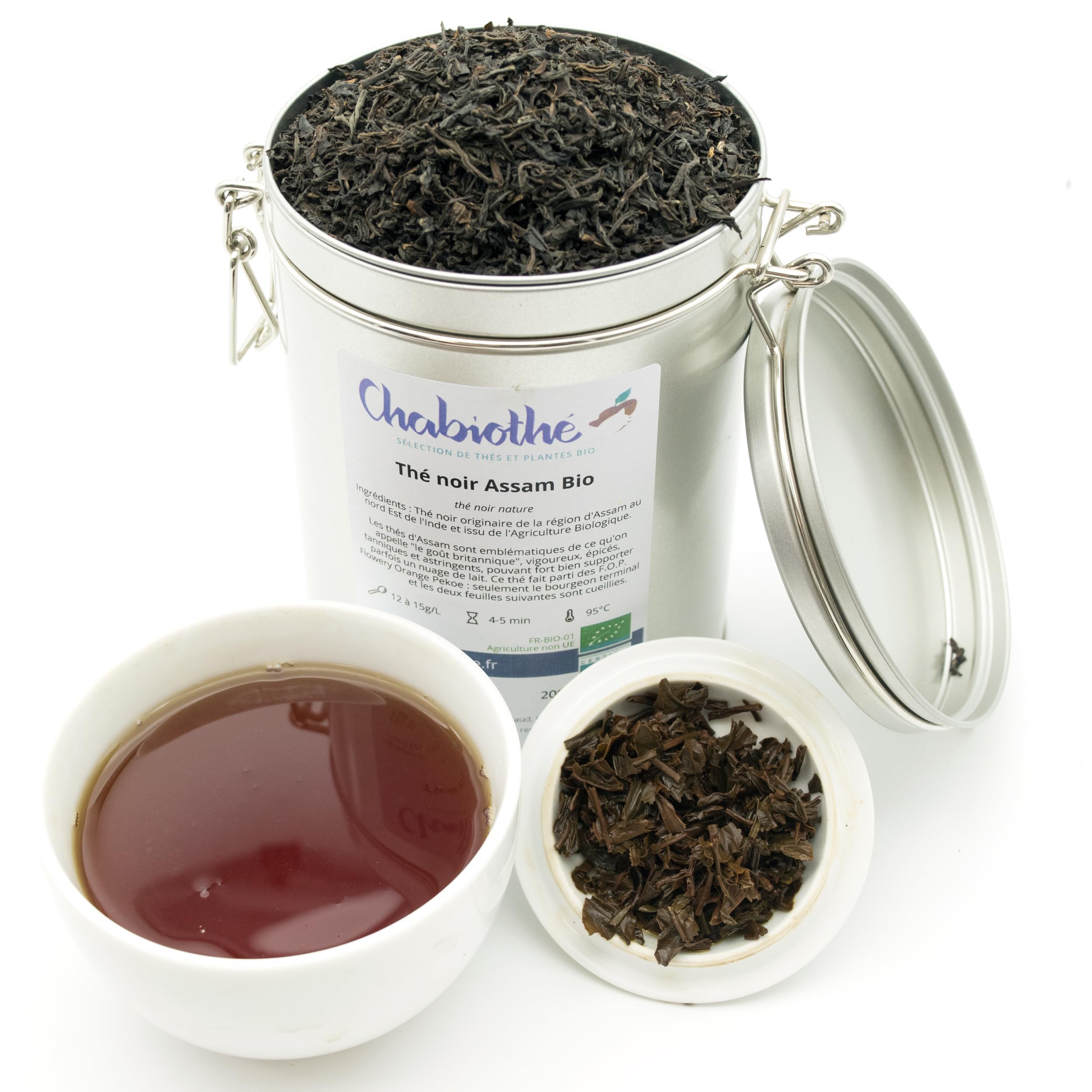 Chabiothé - Thé noir Assam Bio 1 kg - Origine Inde thé nature en vrac et au kilo - conditionné en France - sachet zip