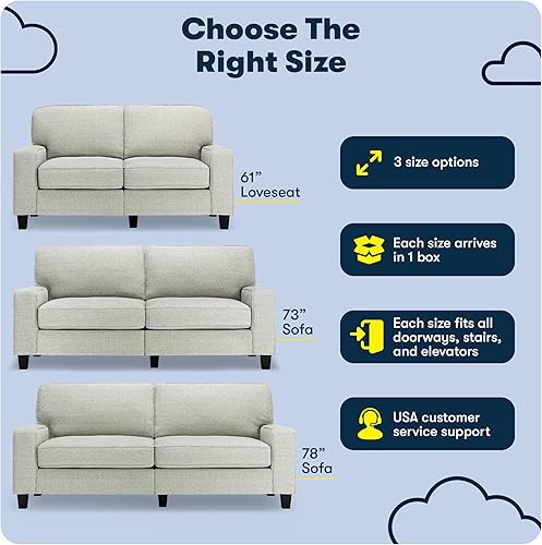 Miniatura 12 de Serta Palisades Sofás Tapizados para Sala, Sofá de Diseño Moderno, Poliuretano, Gris (Pebble Gray)