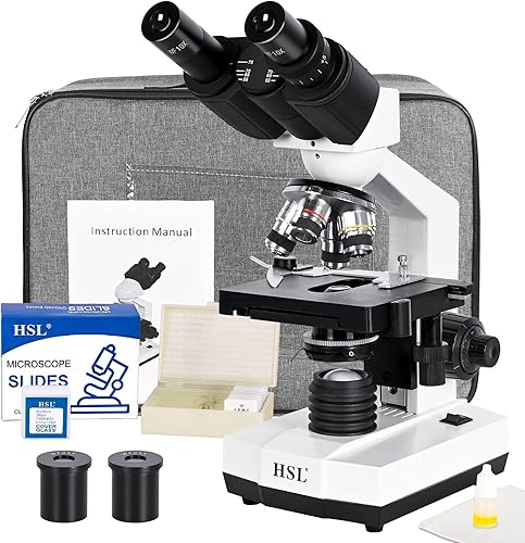 HSL Microscopio binocular compuesto 40x-2500x para adultos profesional,microscopios para estudiante educar,Microscopio biológico LAB Micro Scope