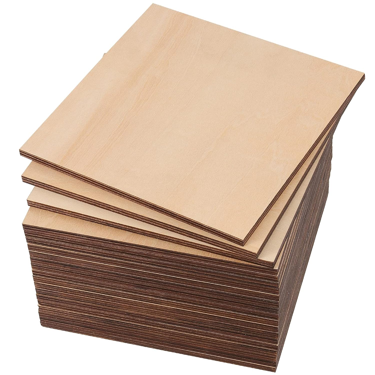HAKZEON 20 Pack 1/4 x 6 x 6 Inch Unfinished Basswood Sheets, 6mm Thick Basswood Sheet for Crafts, Square Plywood Sheets for DIY Projects, Wood Engraving, Laser Project, Architectural Mode