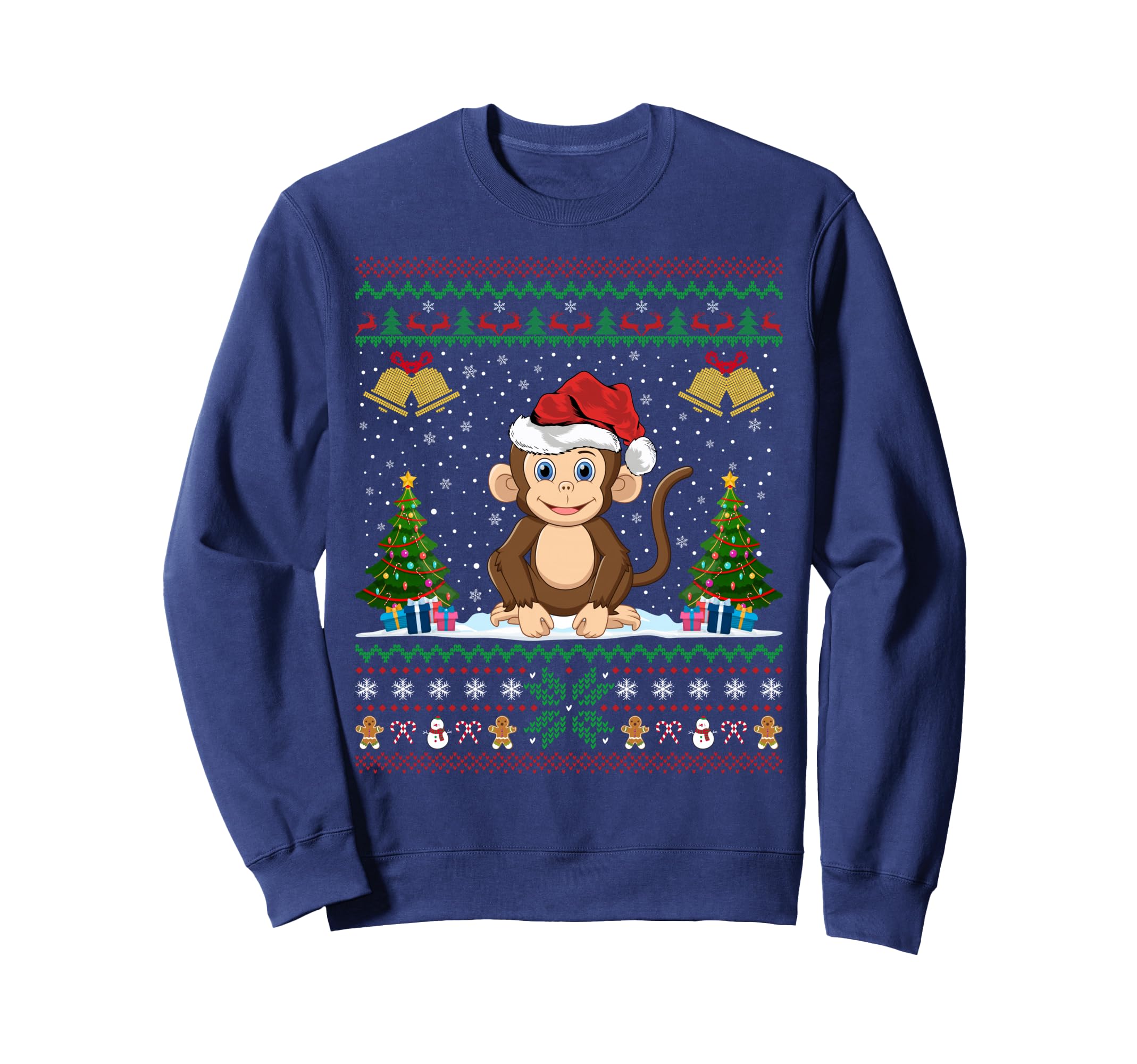 Monkeys Animal Lover Xmas Gift Ugly Monkey Christmas Sweatshirt