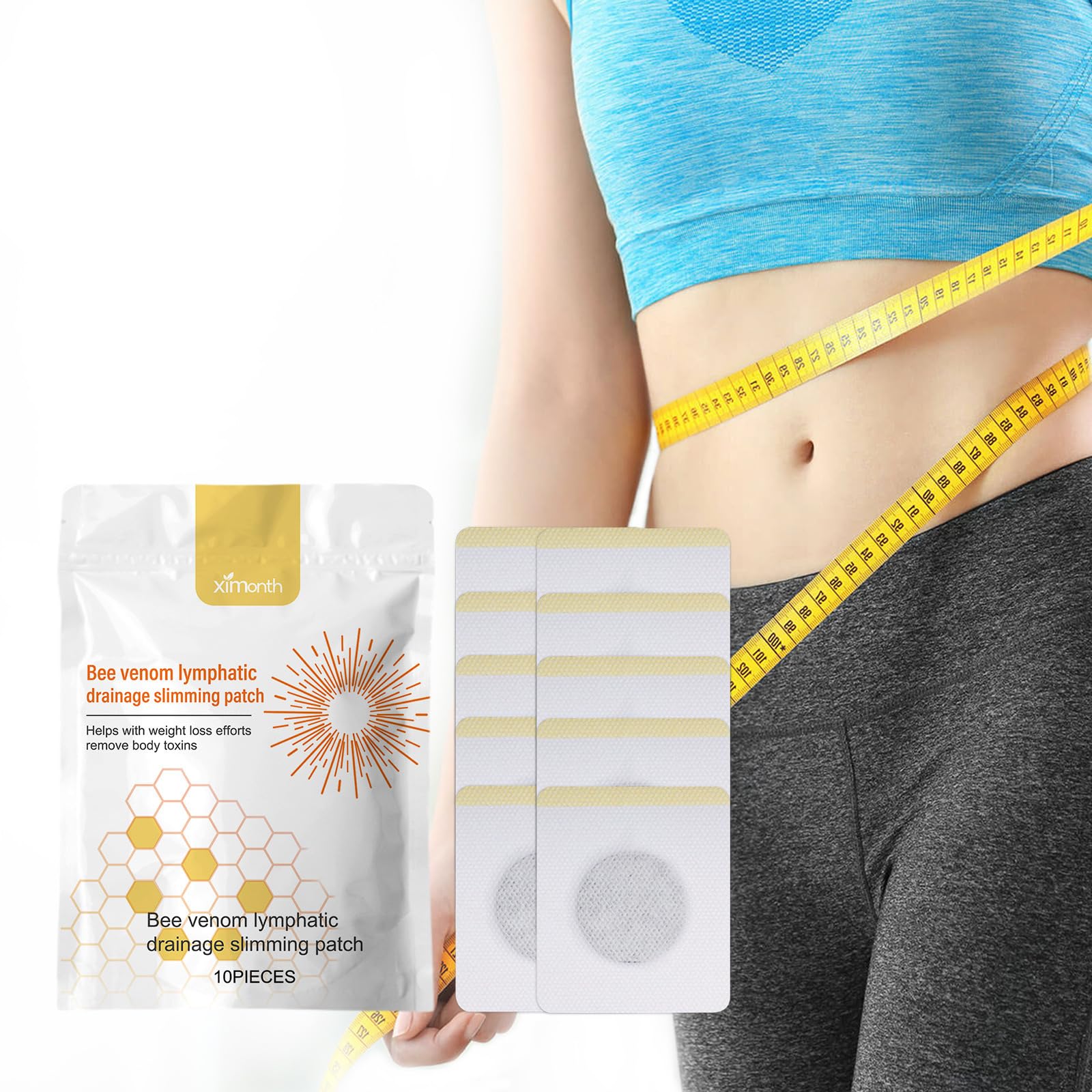 Vancauk Bee Venom Lymphatic Drainage Slimming Patch Bee Venom Patches Bee Venom Lymphatic Drainage Patches (20Pcs)