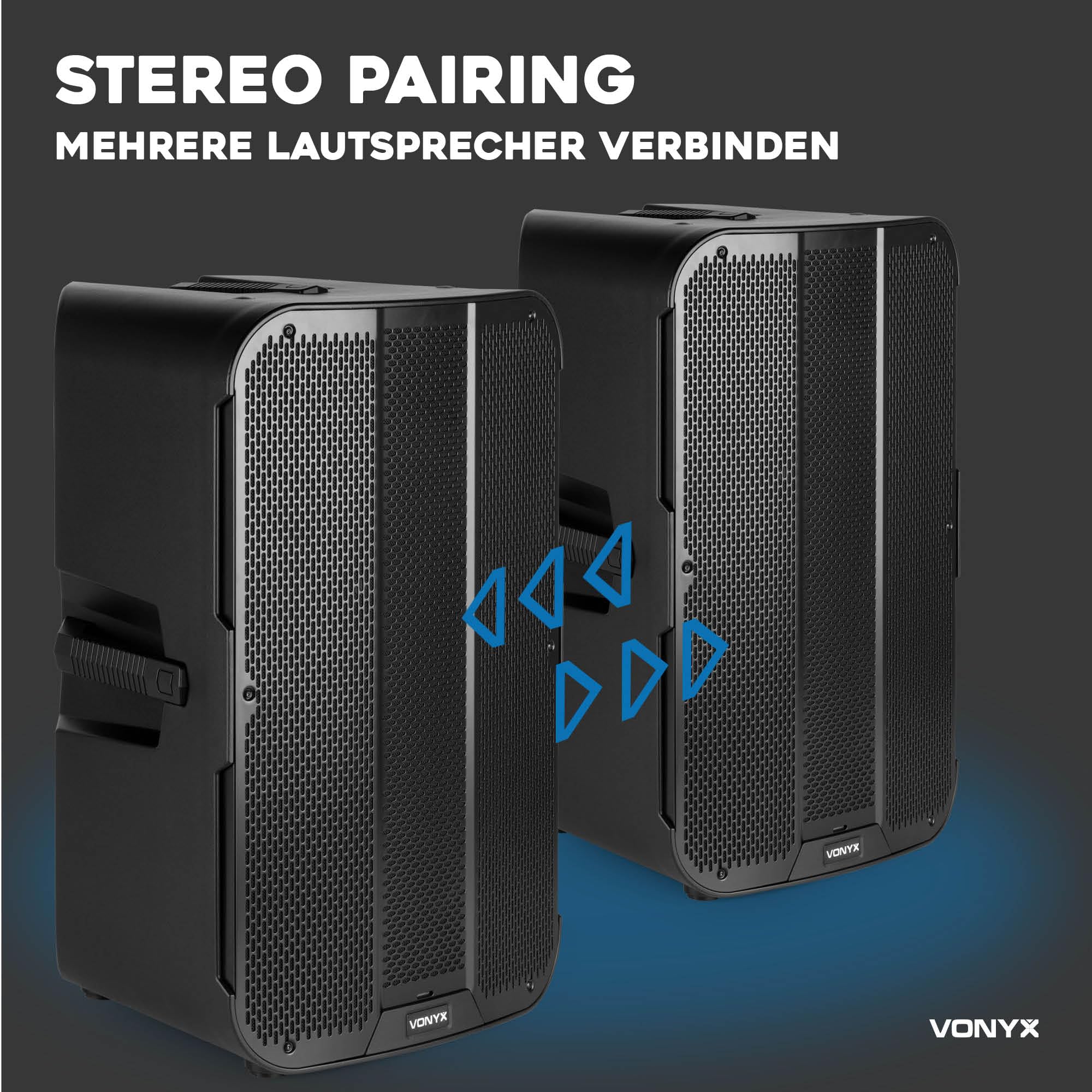 Vonyx VD715A PA Lautsprecher Aktiv 900W – Bluetooth Lautsprecher Groß mit DSP – DJ Boxen für Party & Bühne – PA Anlage Komplettset – Aktivboxen mit Bi-Amping – Musikbox Groß mit TWS