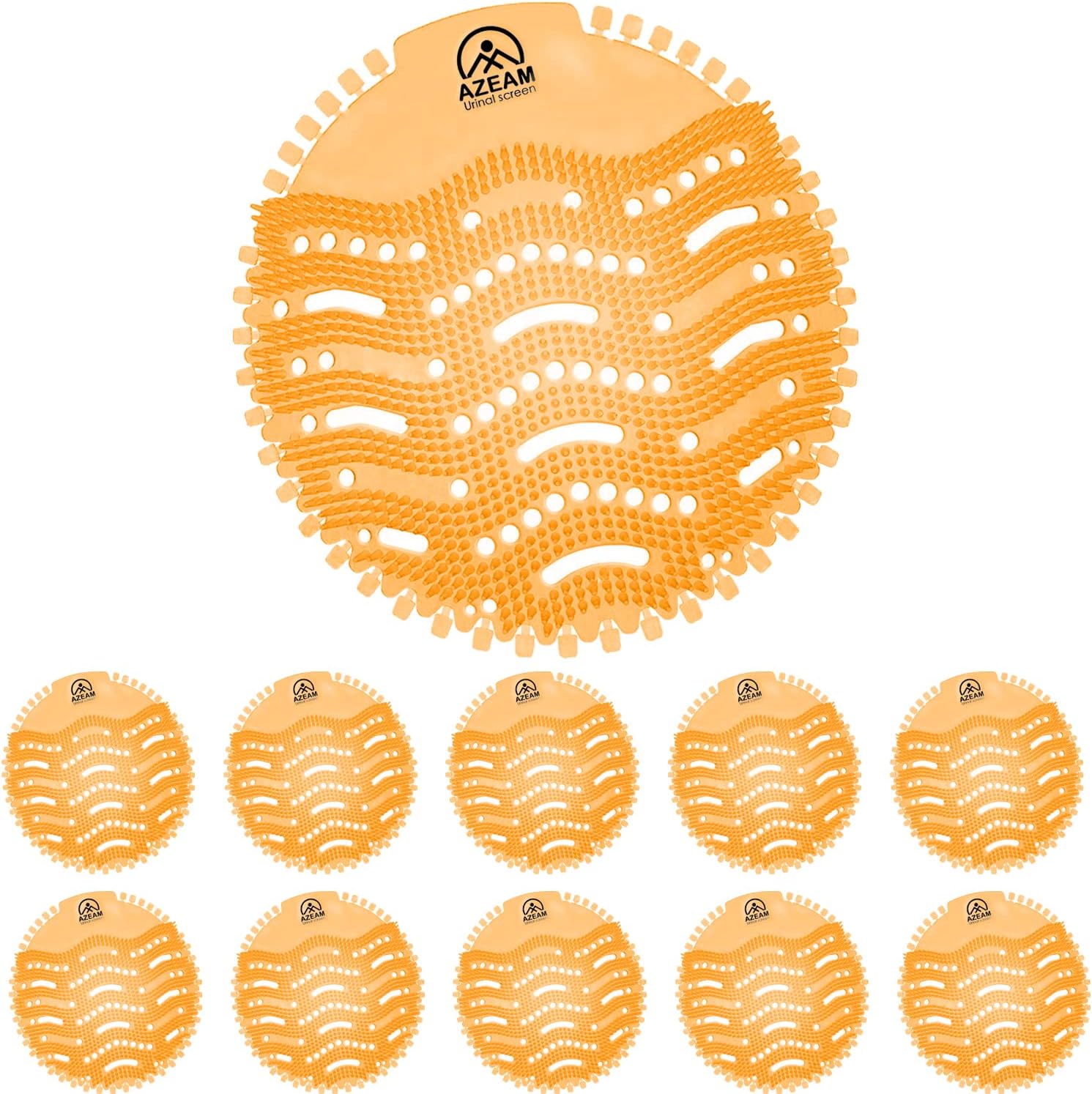 Urinal Screens Deodorizer,10 Packs Urinal Mats Pads Deodorizer for Bathroom, Restaurants, Offices, Schools, Etc. Fits Most Top Urinal Brands (Orange Citrus)