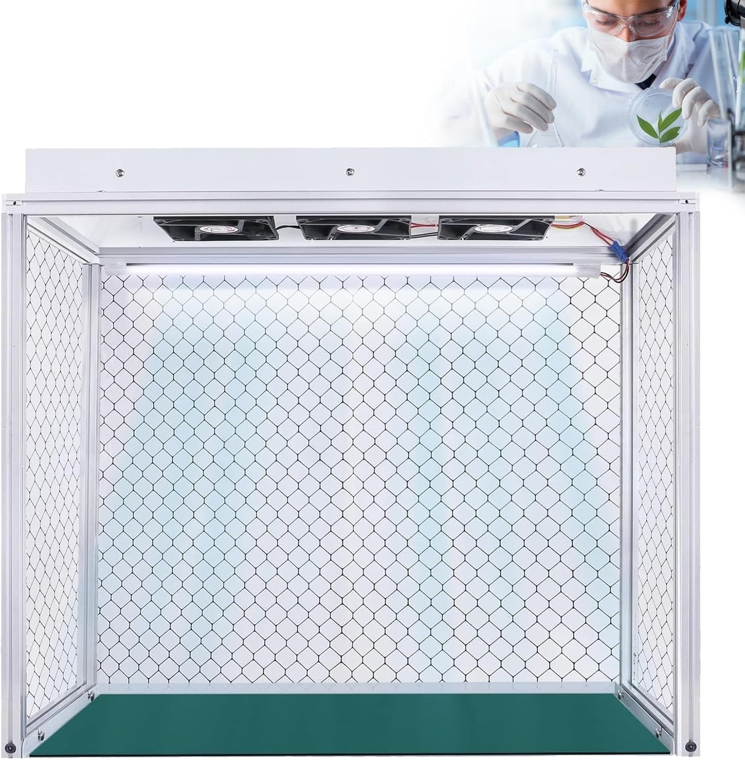 Pionowy Stół Do Czyszczenia Z Przepływem Powietrza, Aluminiowy Potrójny Wentylatorowy Okap Laminarny, Stanowisko Pracy Bezpyłowe W Pomieszczeniach Czystych, Z Filtrem Hepa I 3 Wentylatory