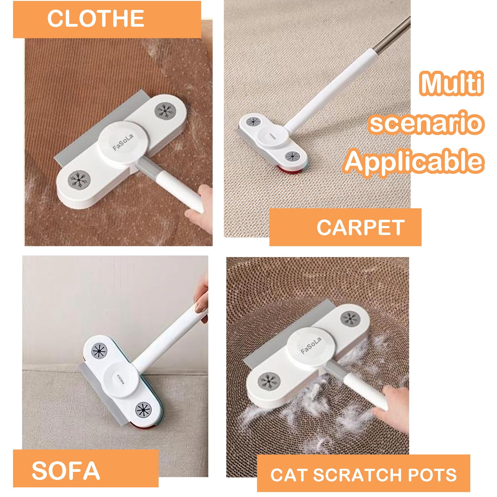 GIBZ Reusable Lint Brush Pet Hair Remover Brush Detachable Cat Dog Hair Removal Brush Comes for Sofas Carpets and Sheets Multifunctional Cleaning Extended Version - Image 4