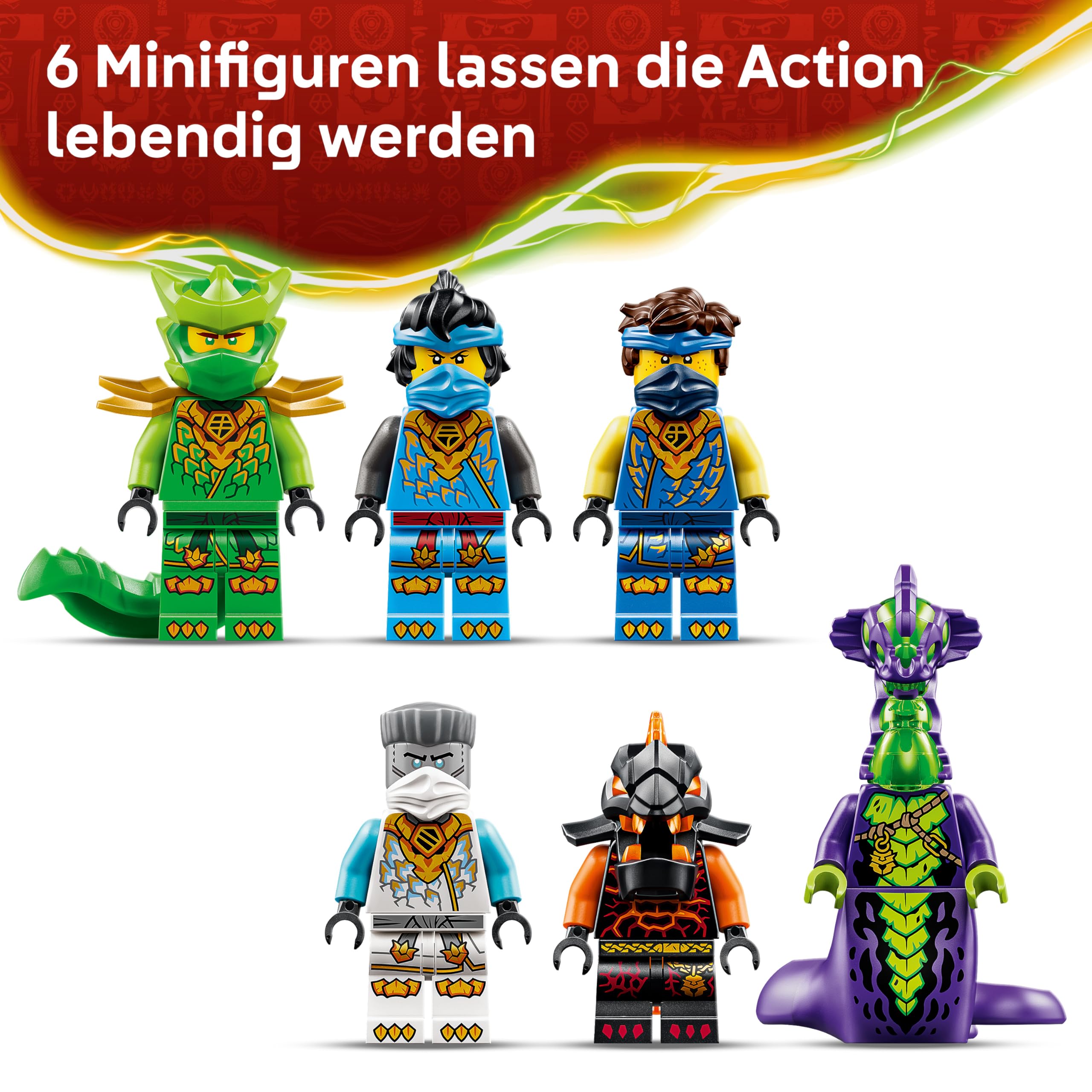 LEGO NINJAGO Wüstensegler - 3-in-1 Ninja-Spielset, umwandelbar in fliegendes Boot, Auto & Motorrad - inkl. 6 Minifiguren - Geschenkidee für Jungen ab 9 Jahren und Dragons Rising Fans - 71869