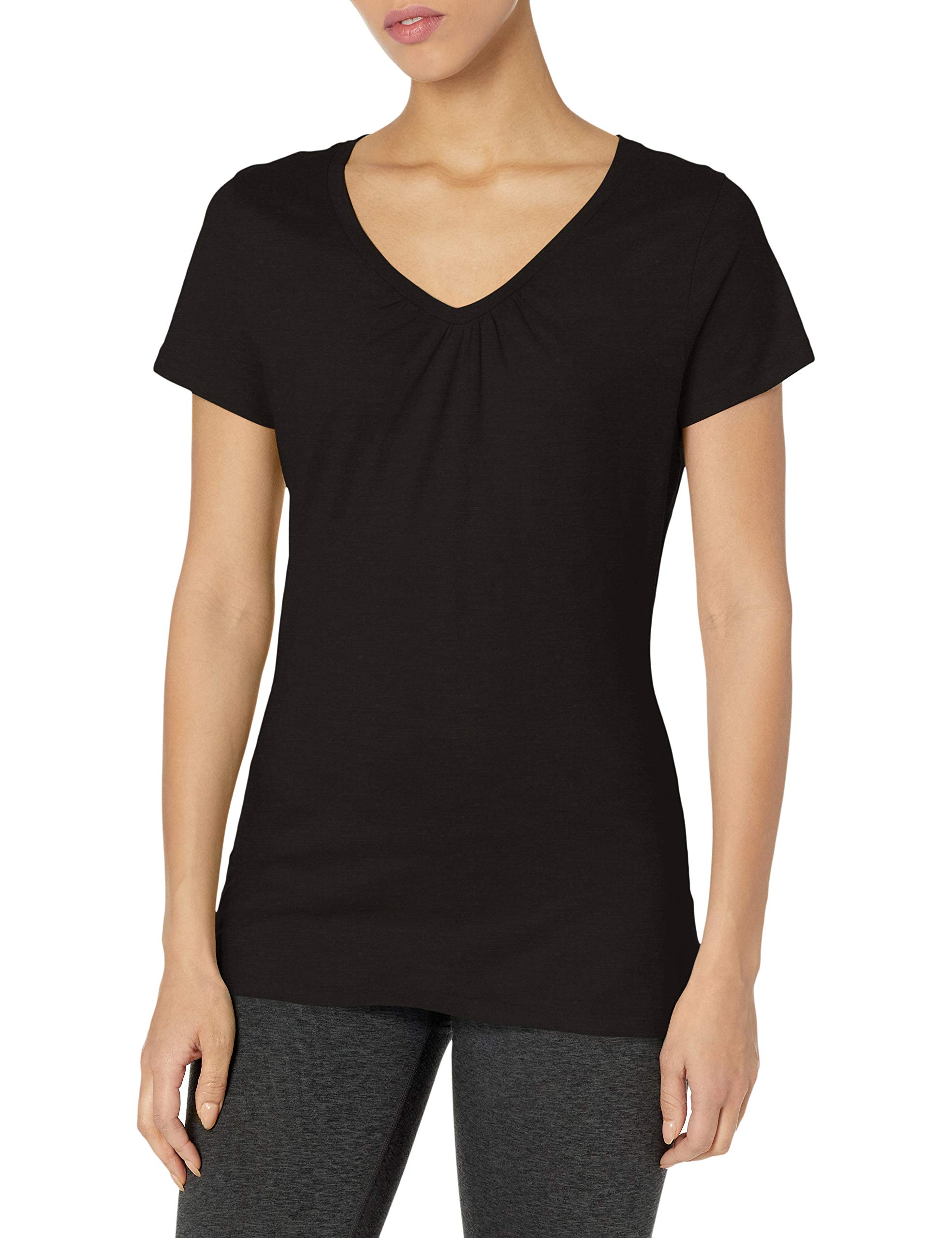 Women's Shirred V-Neck T-Shirt- Buy 