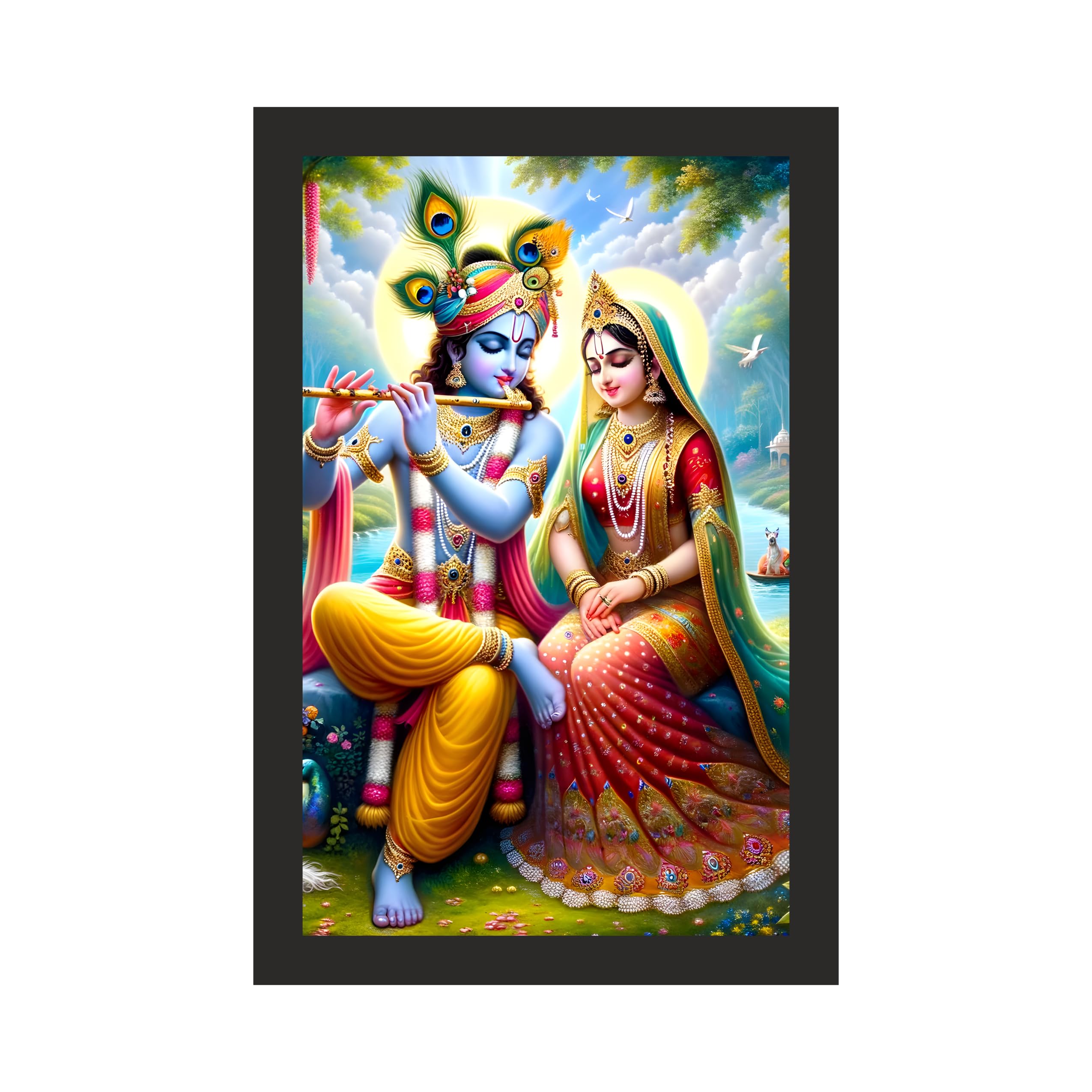 Divine Radha Krishna Art - 12x18