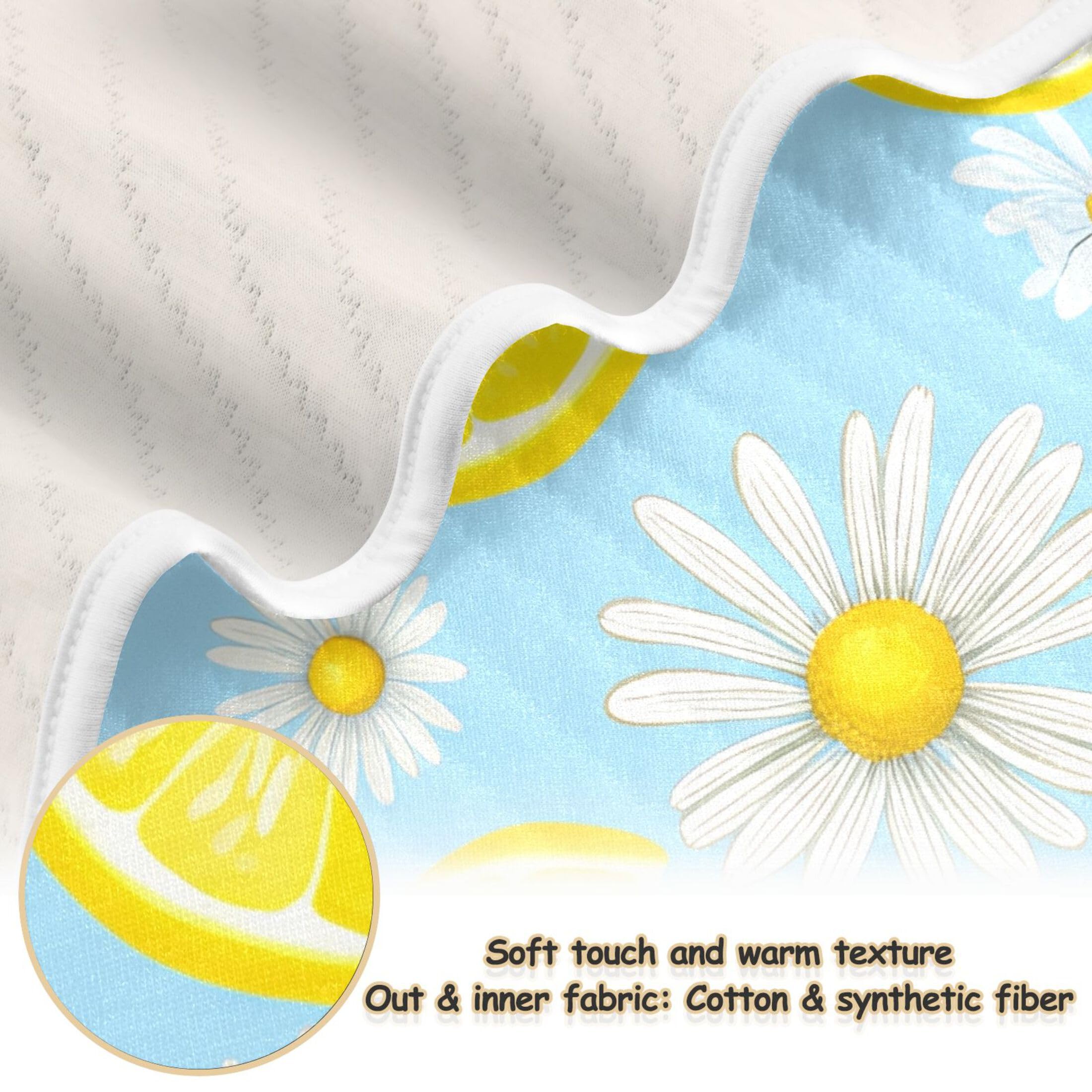 Burbuja Lemons Baby Blanket for Boys Girls, Nursery Soft Warm Swaddling Receiving Baby Blankets, 30x40 in Toddler Blanket
