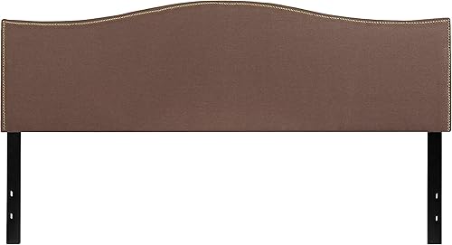 Miniatura 22 de Flash Furniture Bedford - Cabecero de cama doble tapizado con ribete de uñas en tela beige Blanco,Negro -,Marrón