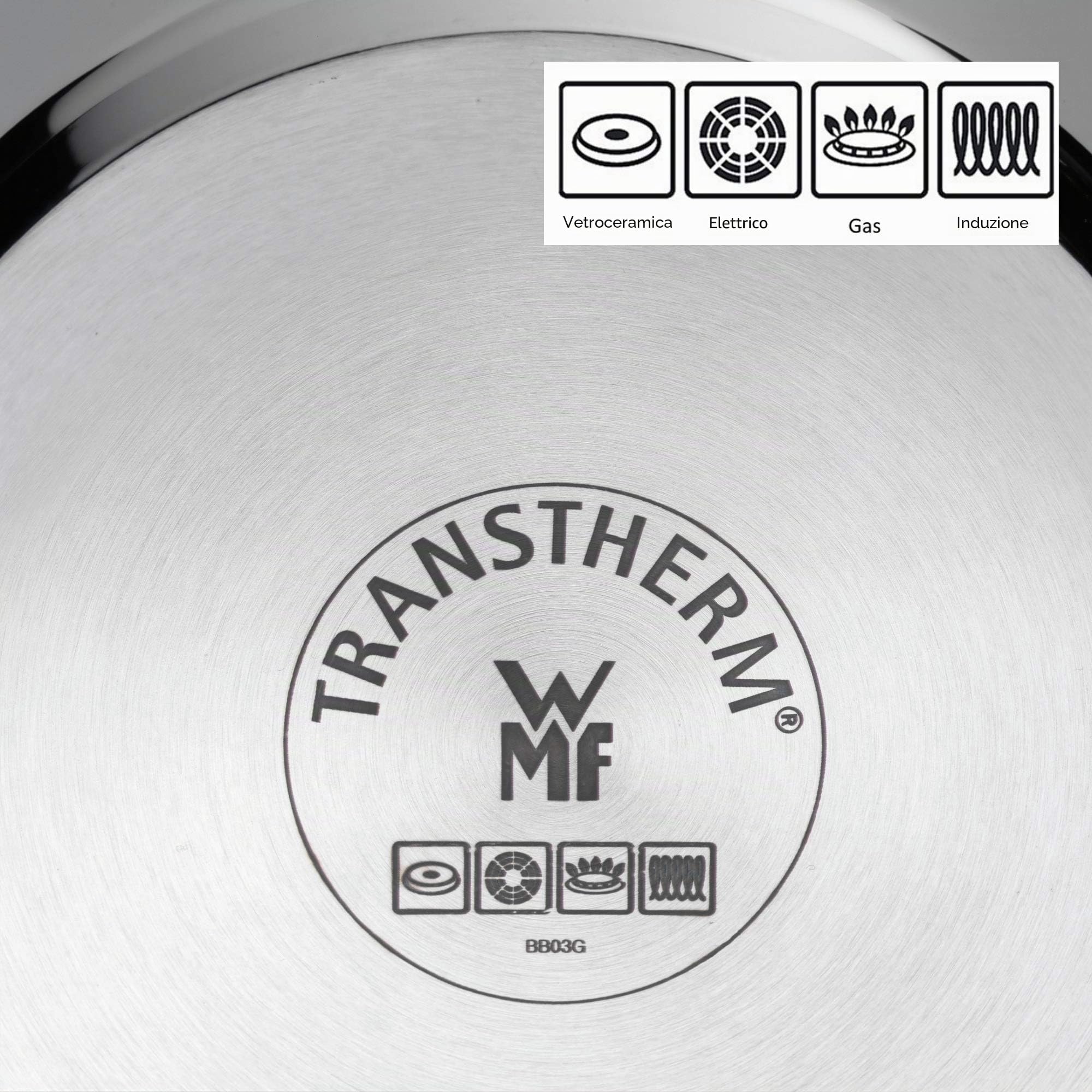 WMF Provence Plus - Pentola per zuppa di Verdure a induzione, 24 cm, Coperchio in Vetro, 8,8 l, in Acciaio Inox Cromargan Lucido, Grande pentola Non Rivestita, Adatta al Forno