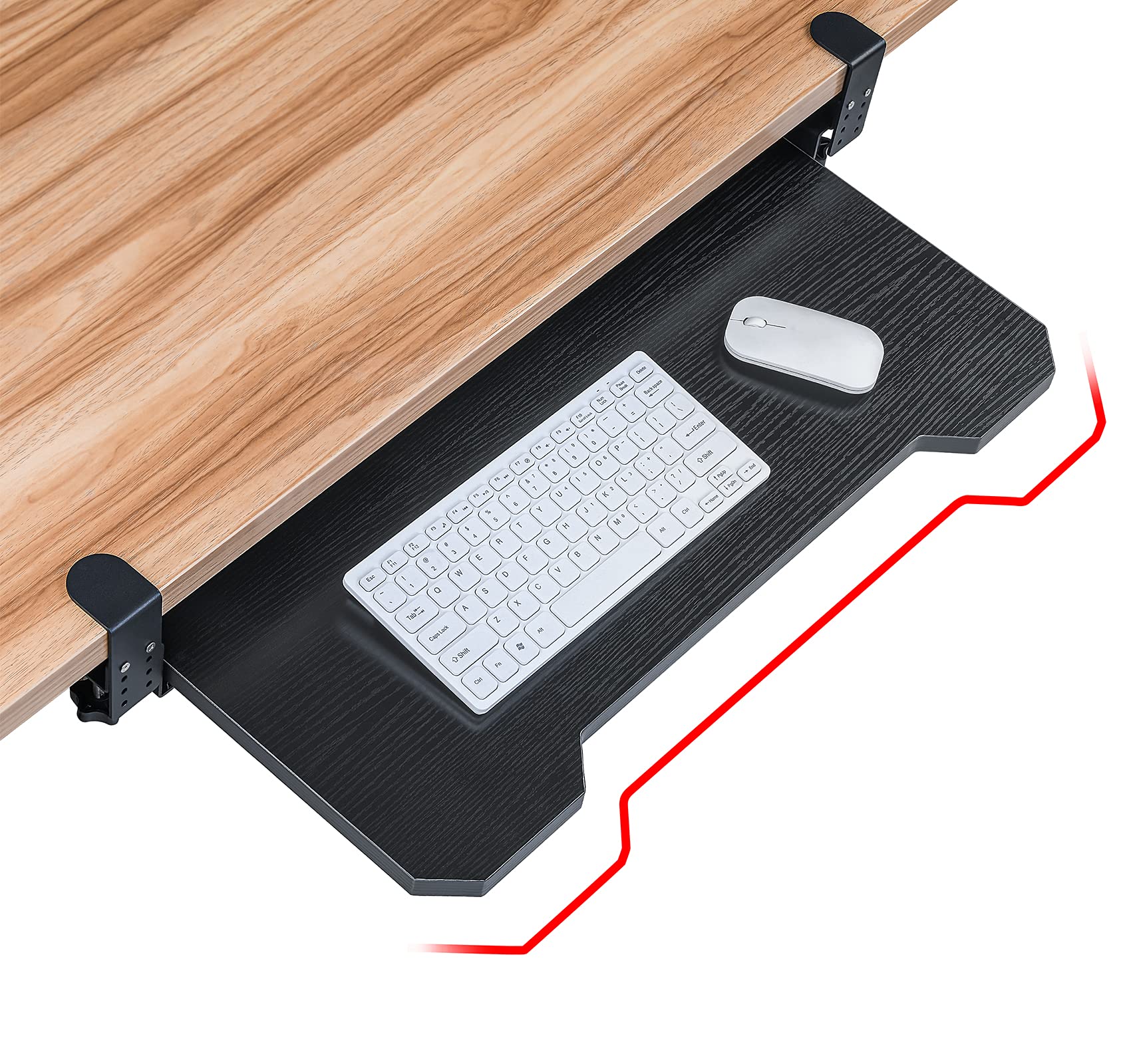 Buy Keyboard Tray Under Desk,Clamp On Keyboard Drawer Computer Stand