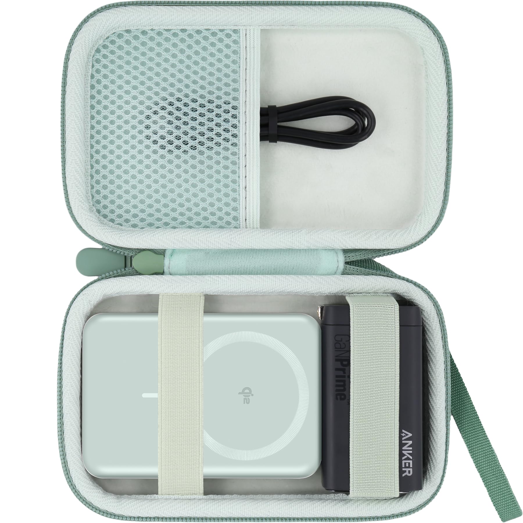 (Case Only) Anker MagGo Power Bank (10000mAh, Slim) 15W MagSafe Magnetic Wireless Charging A1664 Power Bank Storage Case, Mint-co2CREA