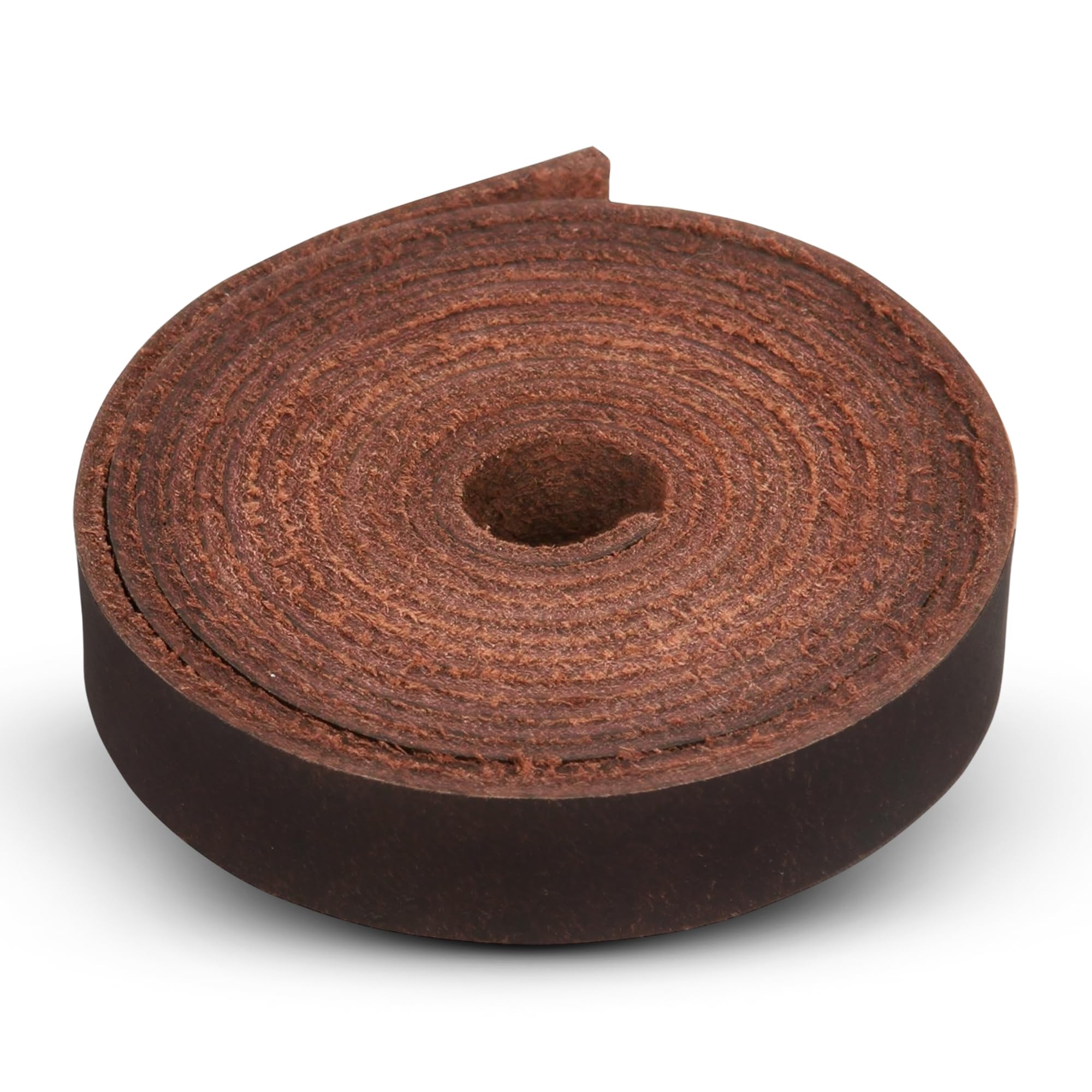 Genuine Buffalo Leather Strap for Crafts - Handcrafted Durable Full Grain Leather Roll - Leathercraft Accessories for Bracelet Making, Belt Making Supplies, Keychains, Dog Collars, & More (1” x 60”)