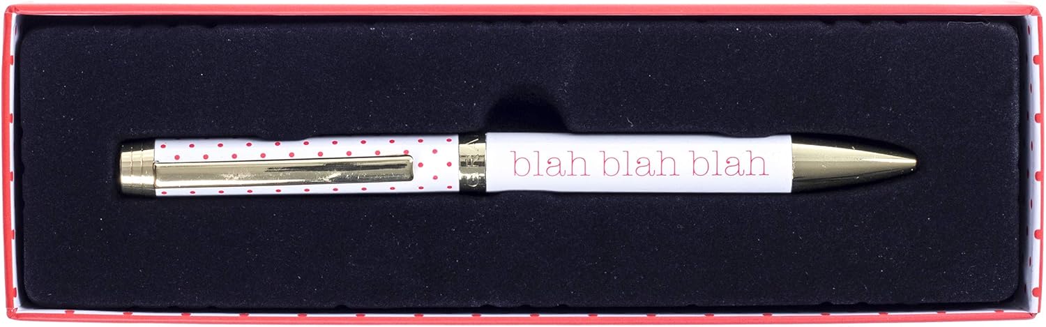 Graphique Blah Blah Blah Pink Polka Dot Fashion Pen - 5.5" Ballpoint Pen with Refillable Black Ink, Twist-Top Pen, Matching Gift Box, 1 Count (Pack of 1) - Image 2