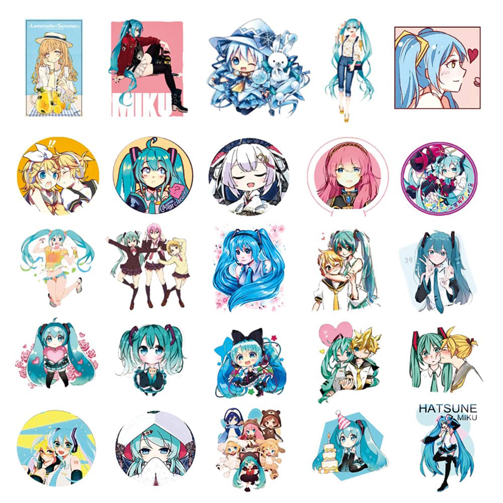 Adesivi Miku Hatsune Peeker 2 Pezzi, 13x8,8 Cm, Impermeabili E UV Resistenti Per Laptop, Auto E Decorazione Otaku
