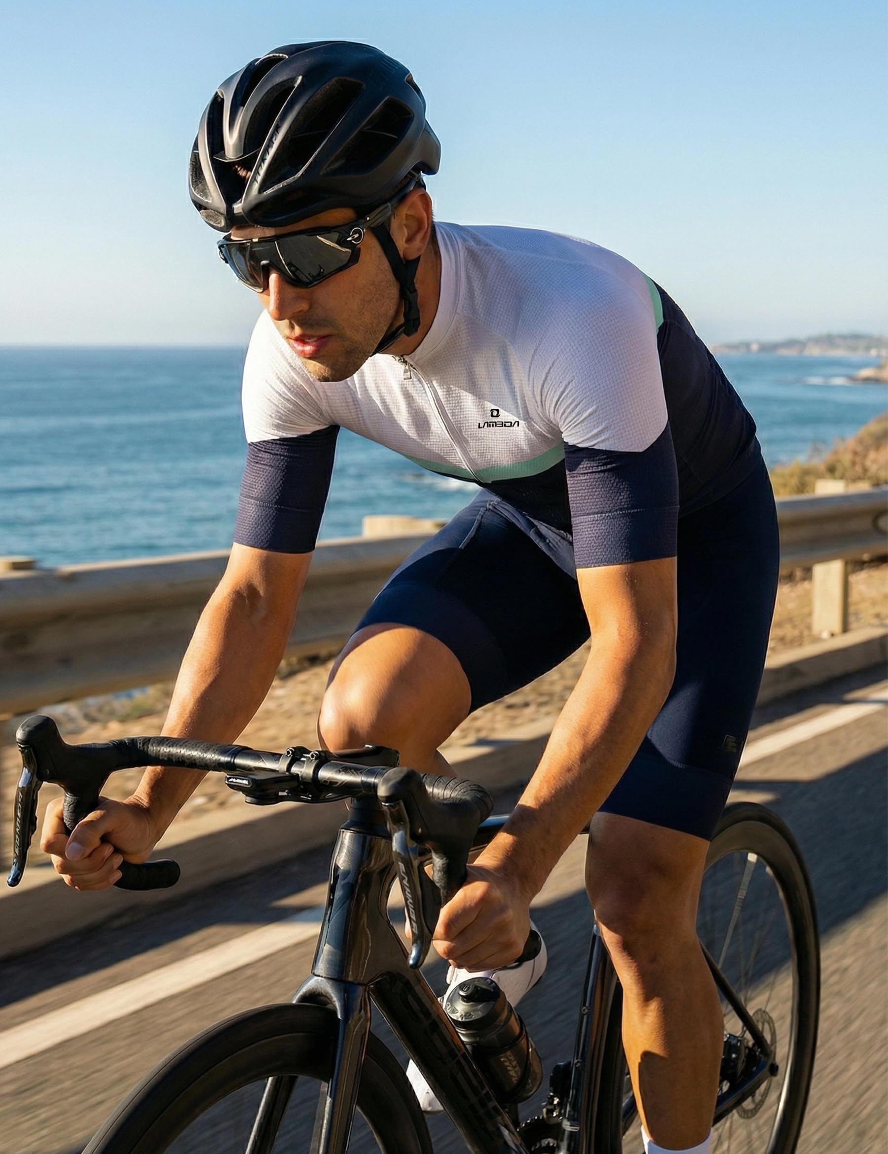 LAMEDA Maillots de Cyclisme d'été Homme Manches Courtes Respirant VTT Vêtements Léger et à Séchage Rapide Confortable Élastique Multi - Poches Multicolore