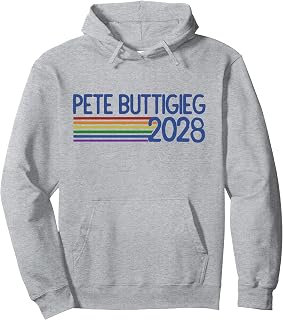 Pete Buttigieg 2028 Retro Rainbow mayor Pete Buttigieg Pullover Hoodie