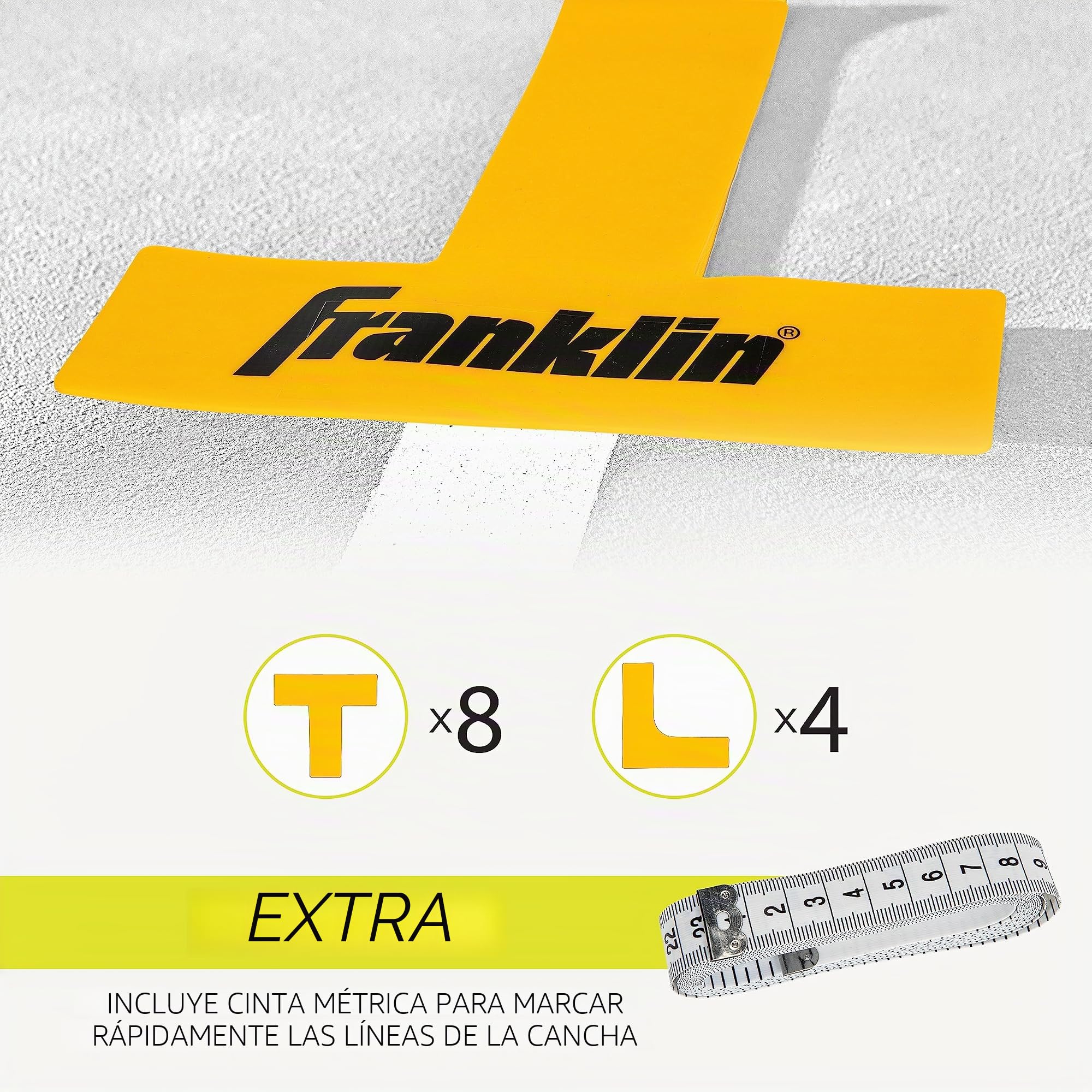 Franklin Sports Pickleball Court Line Marking Kit, Official Size Court Markers with Measuring Tape