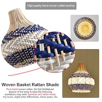 Teru Ji Kaikang 3-Light Rattan Pendant Light 15
