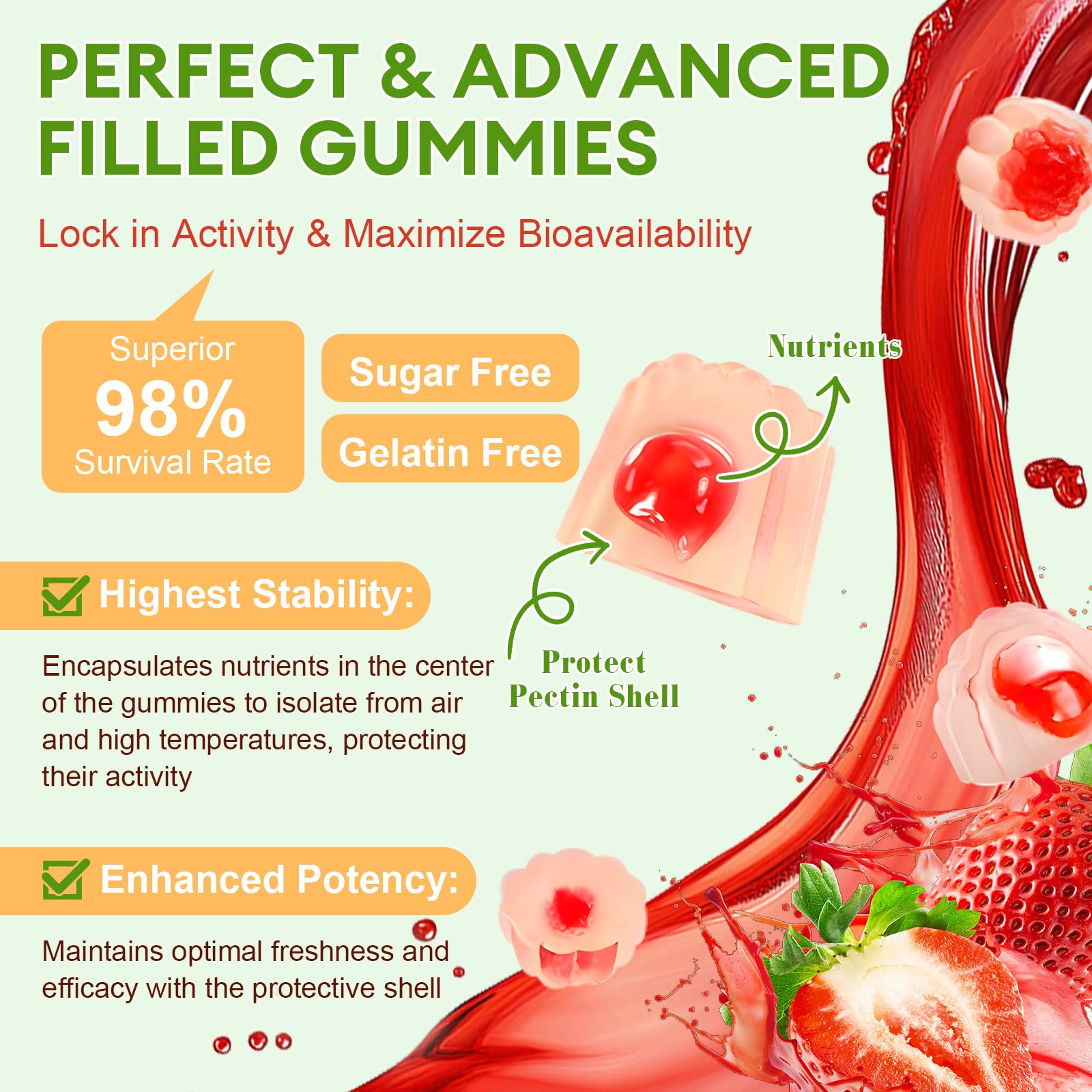 (2 Packs) Totaria Sugar Free 5-in-1 Probiotic Prebiotic Postbiotic Gummy, Probiotics for Women Men with Digestive Enzymes, Peppermint, Complete Immune, Gut & Digestive Support, Vegan Strawberry Flavor — Amazon image 3