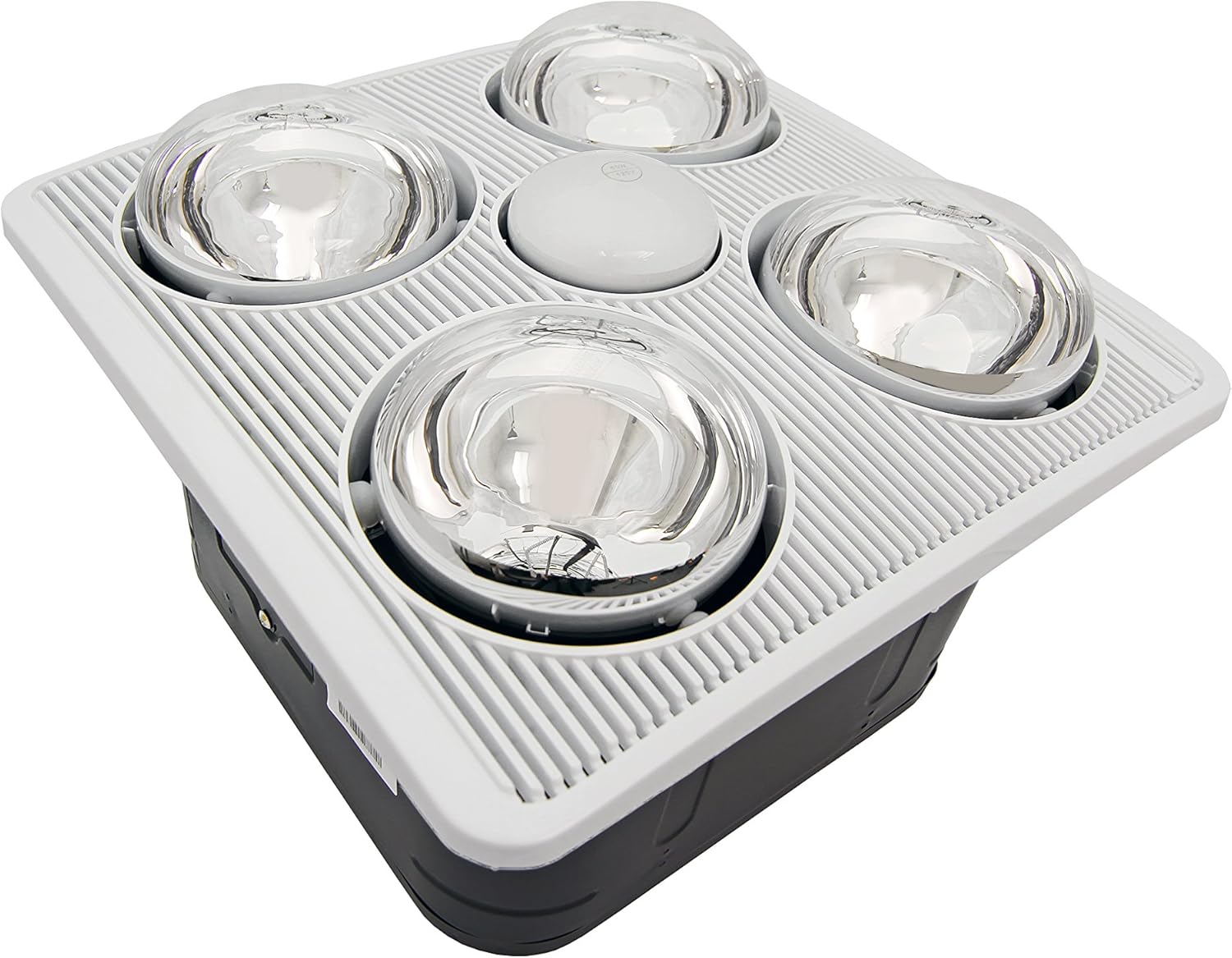 White 4-Bulb Ceiling Bathroom Exhaust Fan with Heat and Light