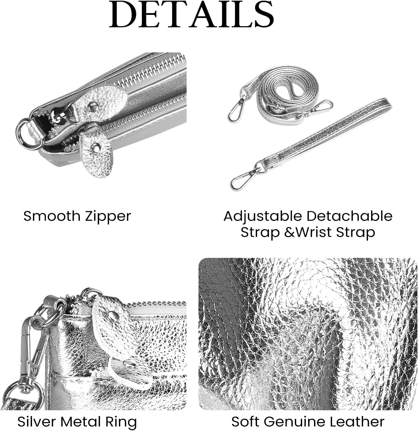 befen Genuine Leather Wristlet Clutch Wallet Purses with RFID Blocking, Small Crossbody Bags Shoulder Handbag for Women - Image 5