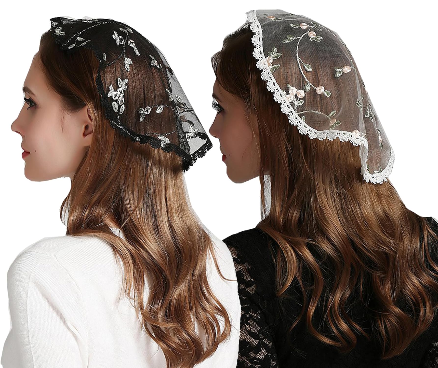 Leimandy Chapel Cap Embroidery Head Covering Christian Veil Chapel Veil V49