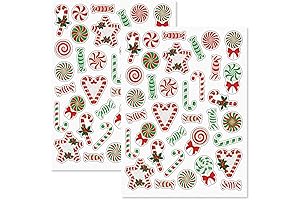 Peppermint Glitter Stickers: Joyful Holiday Decals for Festive Cheer