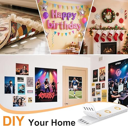 Miniatura 5 de SummerBrite - Tiras para colgar cuadros, resistentes, extraíbles y resistentes a los daños, ganchos para colgar cuadros, color blanco, talla XL