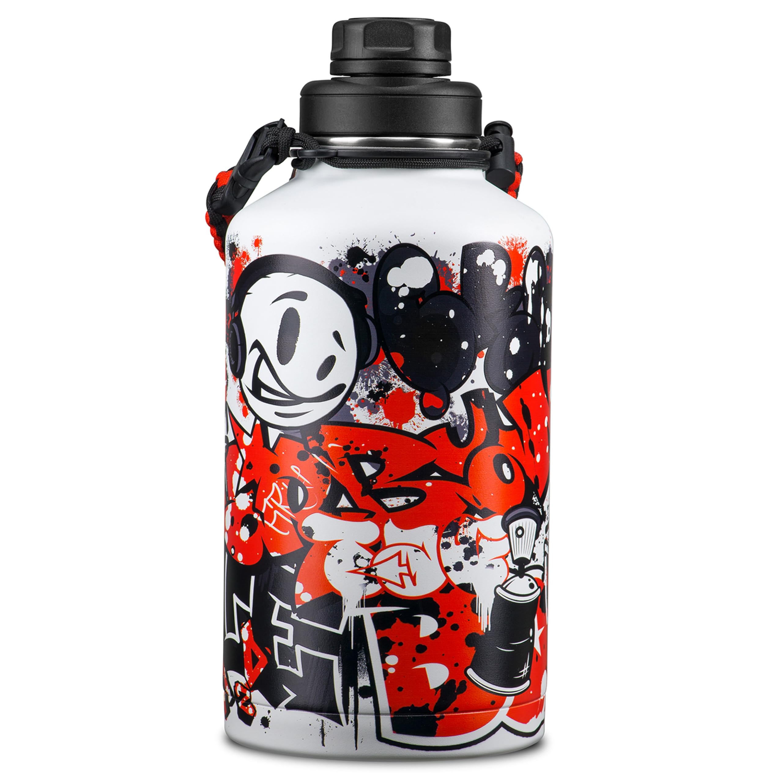 URBANCAN 64 oz Insulated Water Bottle with Straw, Chug & Cap Lids - Drink In Style with Stainless Steel Water Bottles for Sports, Gym & Travel -