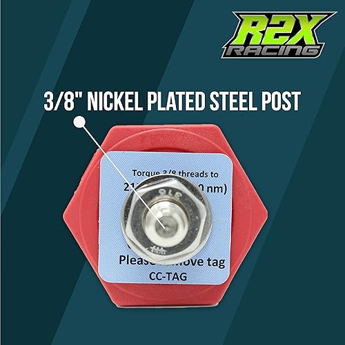 Miniatura 3 de A través del panel de conectores de mamparo del cable de batería con núcleo de cobre 38" poste terminal, rojo y negro