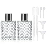 YU FENG 2 Pack Refillable Glass Spray Perfume Bottles 100ml / 3.4 oz Cosmetic Fine Mist Atomizer Bottle Empty Portable Clear Glass Essential Oil Container for Travel