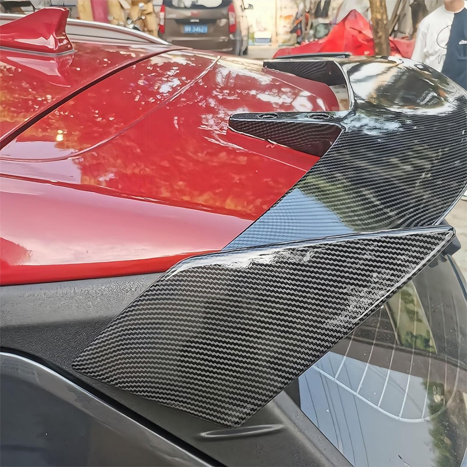 Spoiler Posteriore In ABS Per Opel Vauxhall Corsa 3/5 Porte – Effetto Carbonio, Installazione 3M Senza Fori, Antigraffio, Per Modelli 1988-2023