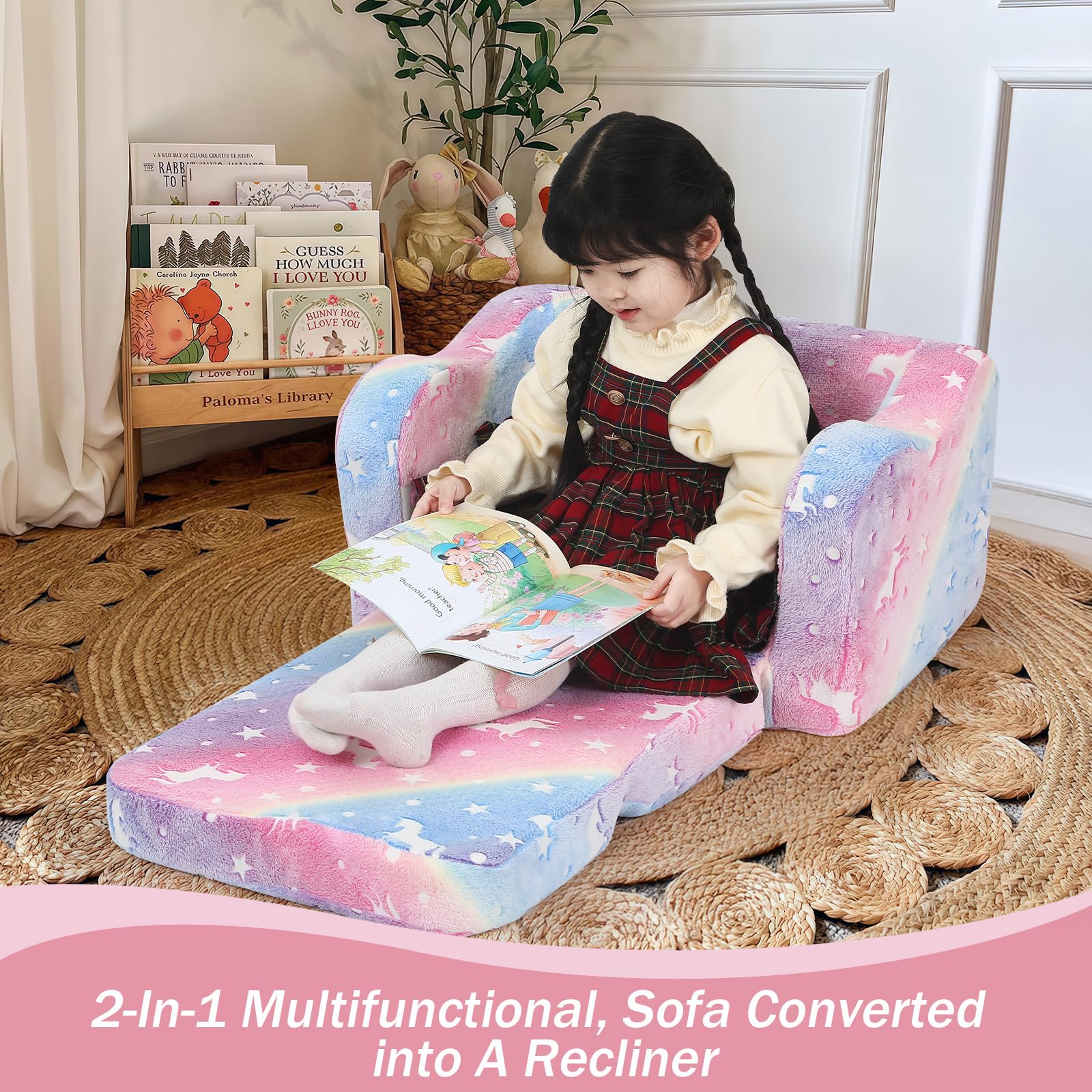 Child Convertible Recliner Bed Toddler Chairs Comfy 1-3 Years Old