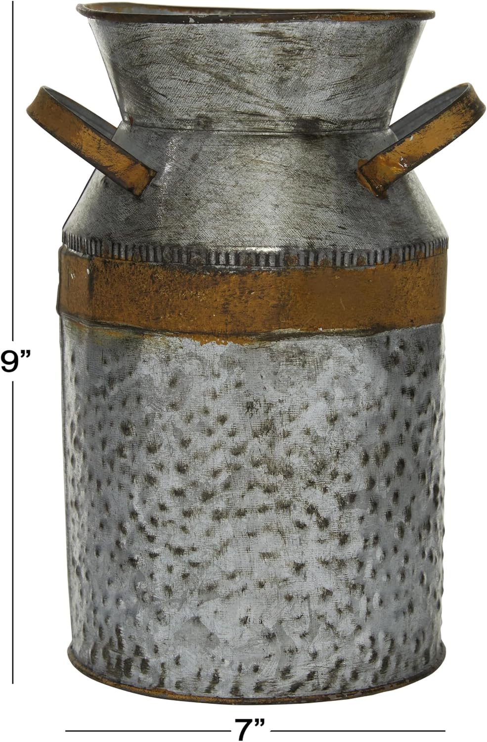 Gray and Rust Tin Farmhouse Jar-Shaped Table Vase