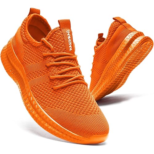 LANGFEUU Mens Walking Shoes Non Slip Tennis Shoes Lightweight Breathable Mesh Casual Workout Gym Sneakers